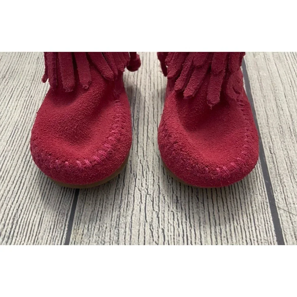 Pink Minnetonka Fringe Baby Girl Moccasins, Size 2
